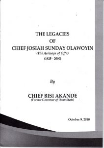 The Legacies of JS Olawoyin